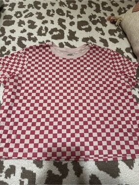 Vans Kids Checkerboard Short Sleeve Tee - Rose and Cream